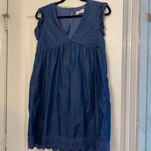 Chambray romper dress